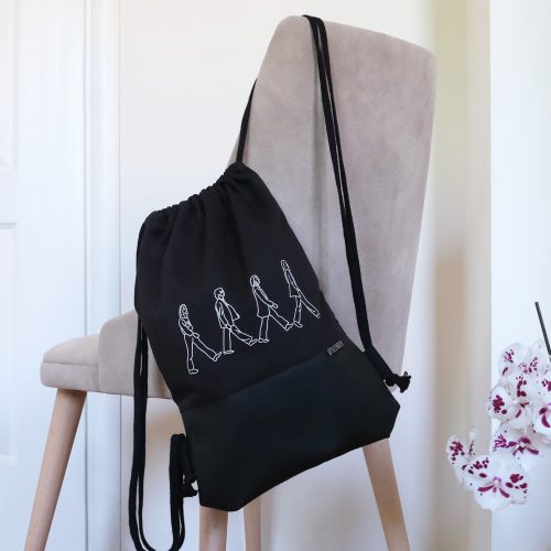 Handmade drawstring bag with print ABBEY ROAD
