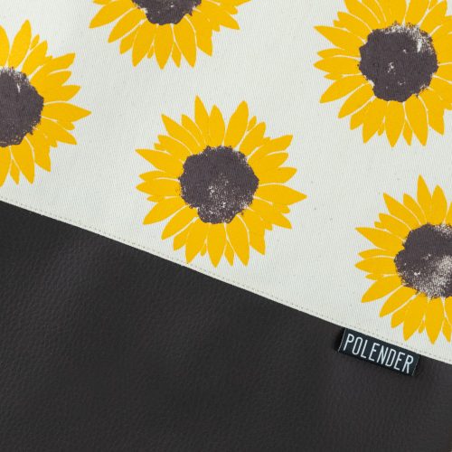 Print Sunflower on handmade drawstring bag