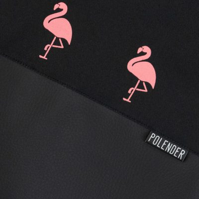Print Flamingo on handmade drawstring bag