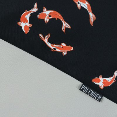 Dark Koi Fish Print on Drawstring Bag