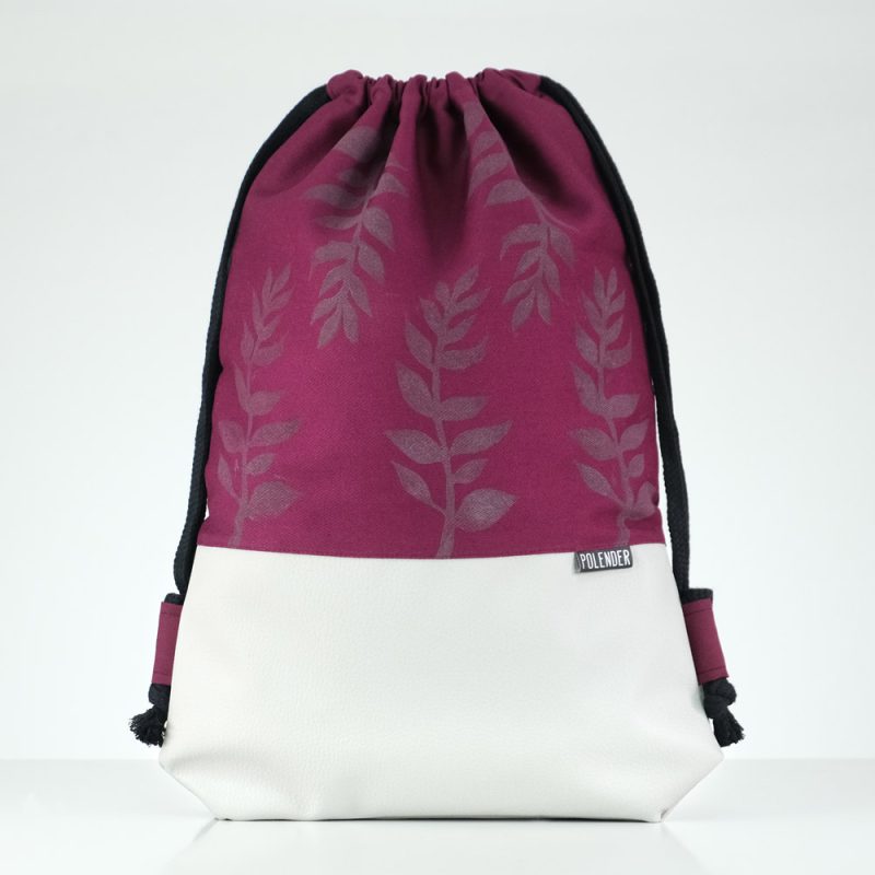 Handmade drawstring bag Fern