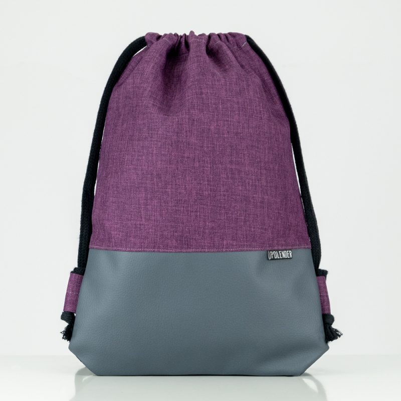 Handmade drawstring bag ultra violet