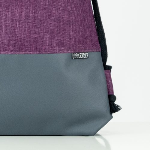 Eco-Leather handmade drawstring bag ultra violet Polender
