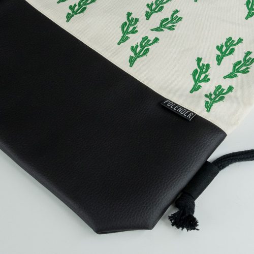 Cactus Eco-Leather Drawstring bag with cord