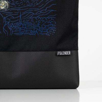 Polender tote bag with black eco-leather