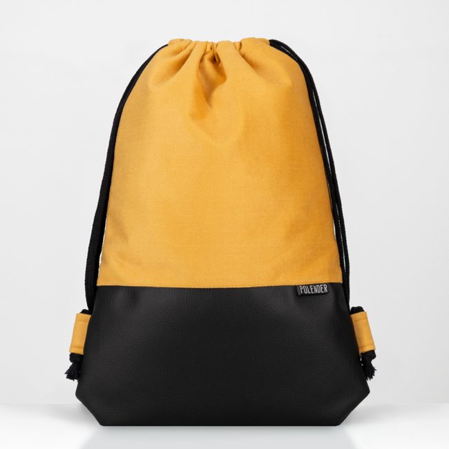 Sunny Yellow and Black drawstring bag