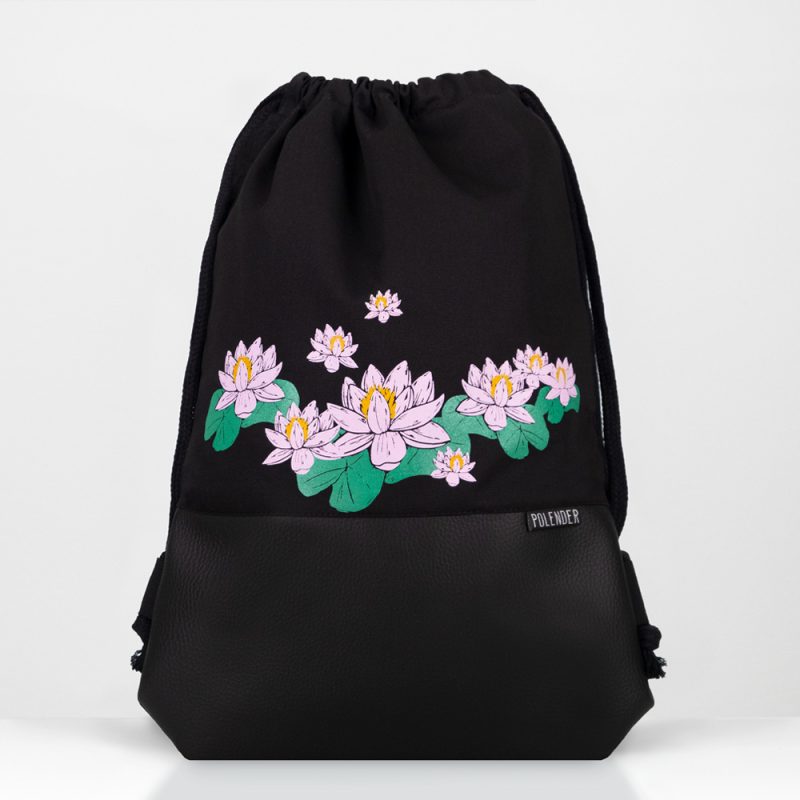 Water lily drawstring bag by Polender