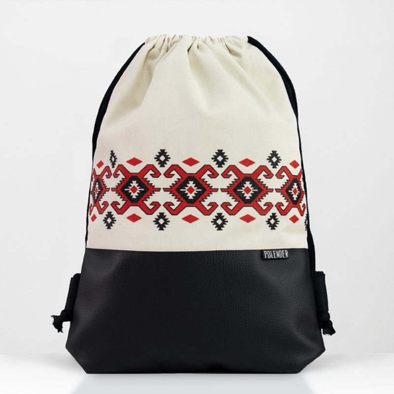 Pirot-style drawstring bag