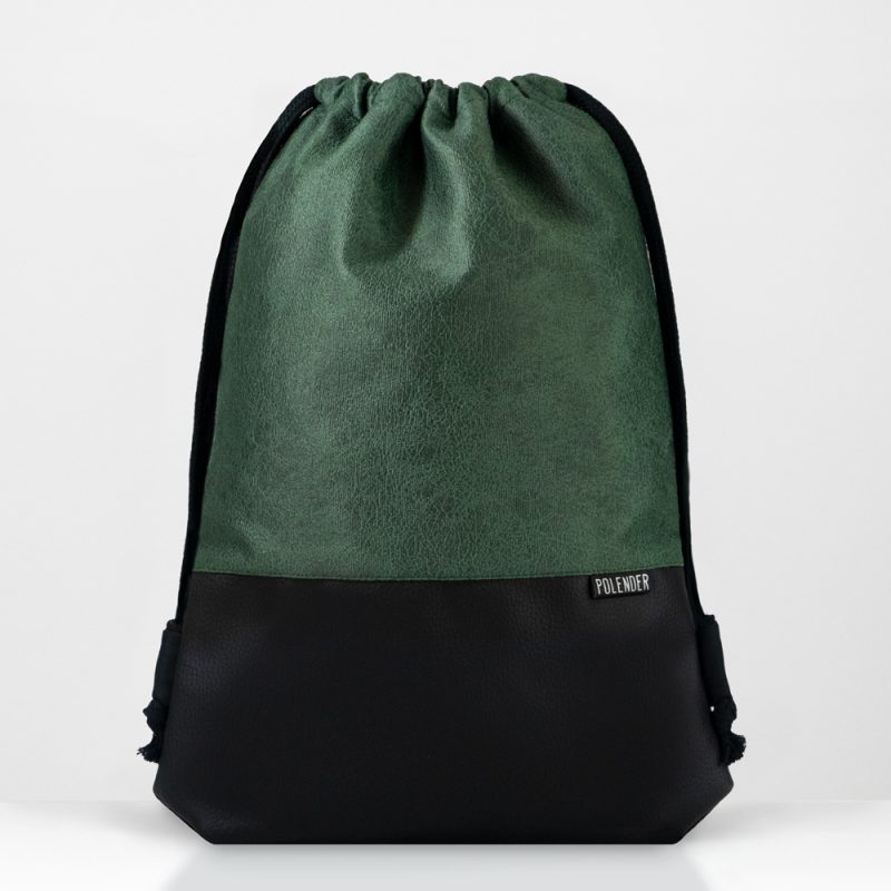 Pine green drawstring bag