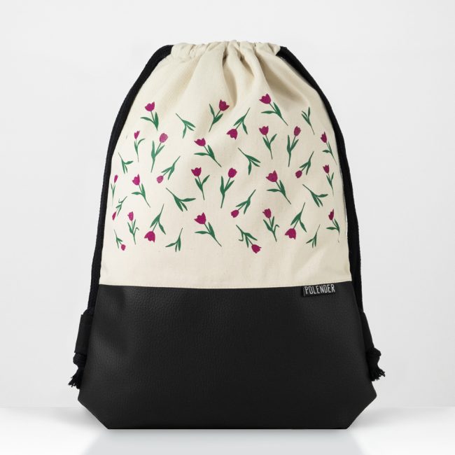 Tulip Blossom handcrafted drawstring bag