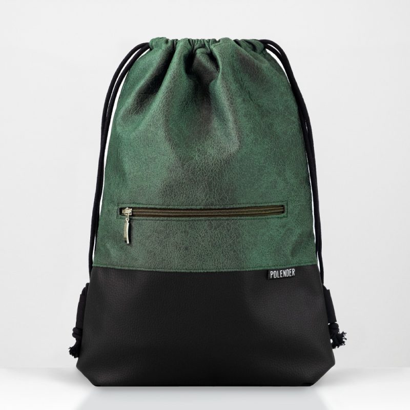 ZIP-Pine green drawstring bag